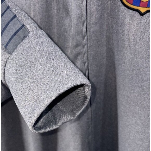 FC Barcelona Grey Warm Up Jacket Full Zip Men's Size XL Extra Large Soccer Mint - Picture 5 of 11
